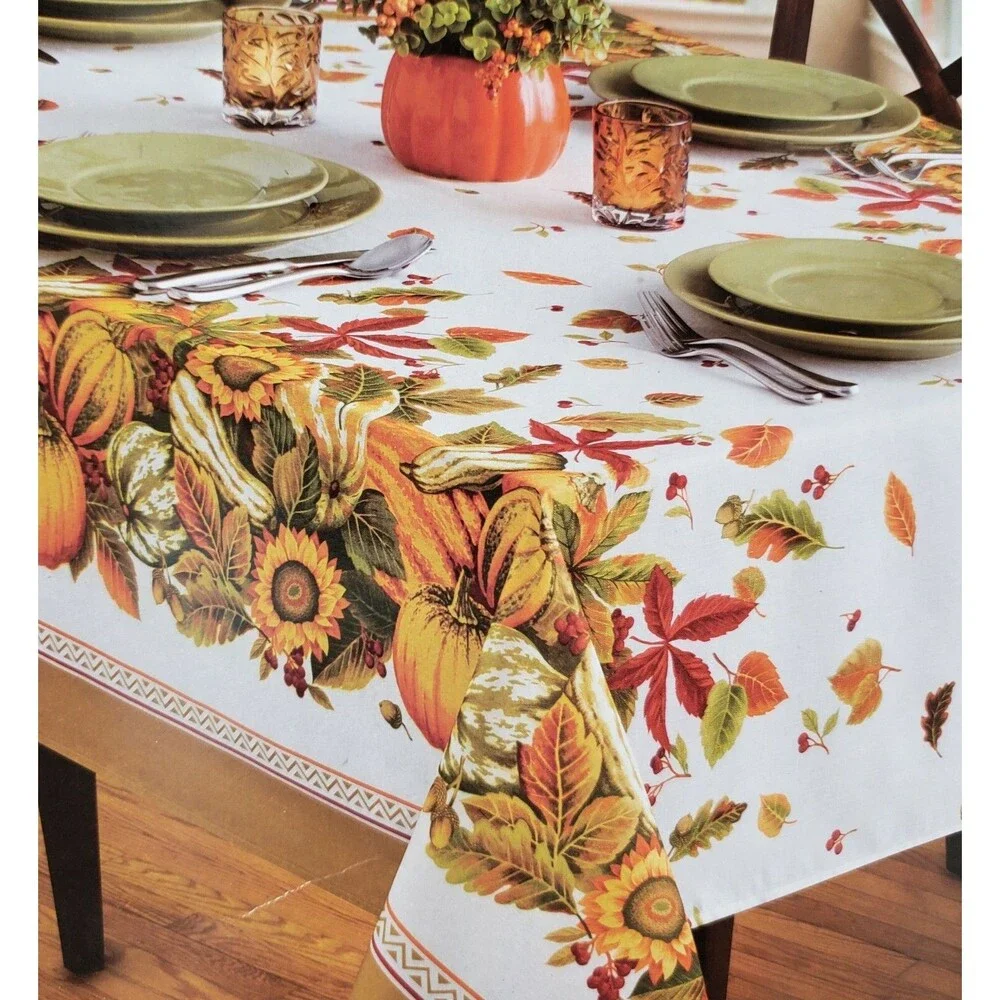 Printed Linen Tablecloth 52